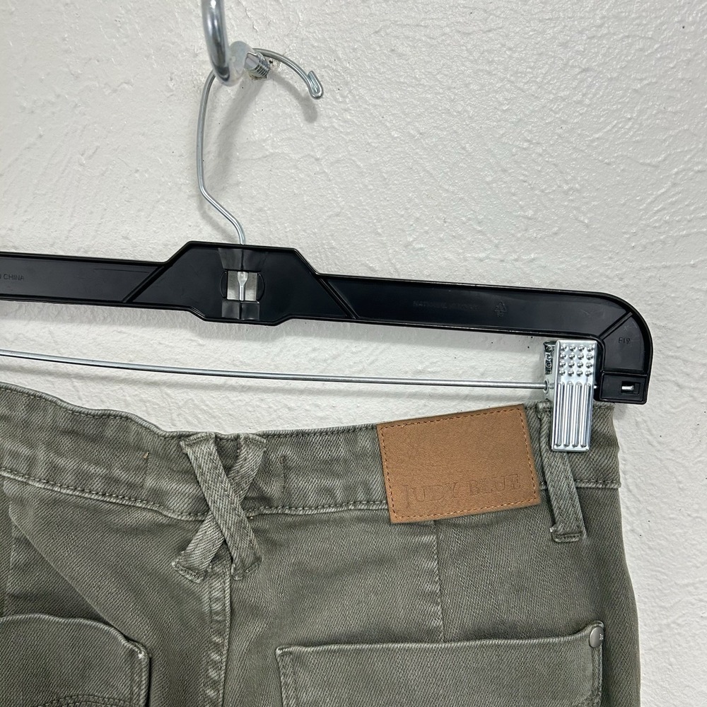 Judy Blue Wide Leg Crop High Waist Tummy Control Jeans Sz 5/27 Olive Green - Picture 7 of 11